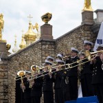 Адмиралтейский оркестр на открытии фонтанов в Петергофе
