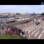 Адмиралтейский оркестр на возложении цветов к памятнику Петру I на Сенатской площади
