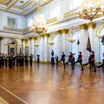 Адмиралтейский оркестр Ленинградской военно-морской базы и рота почётного караула в Эрмитаже